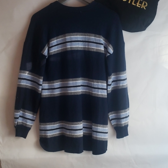 Democracy blue stripped button up long sleeve card - Picture 7 of 8